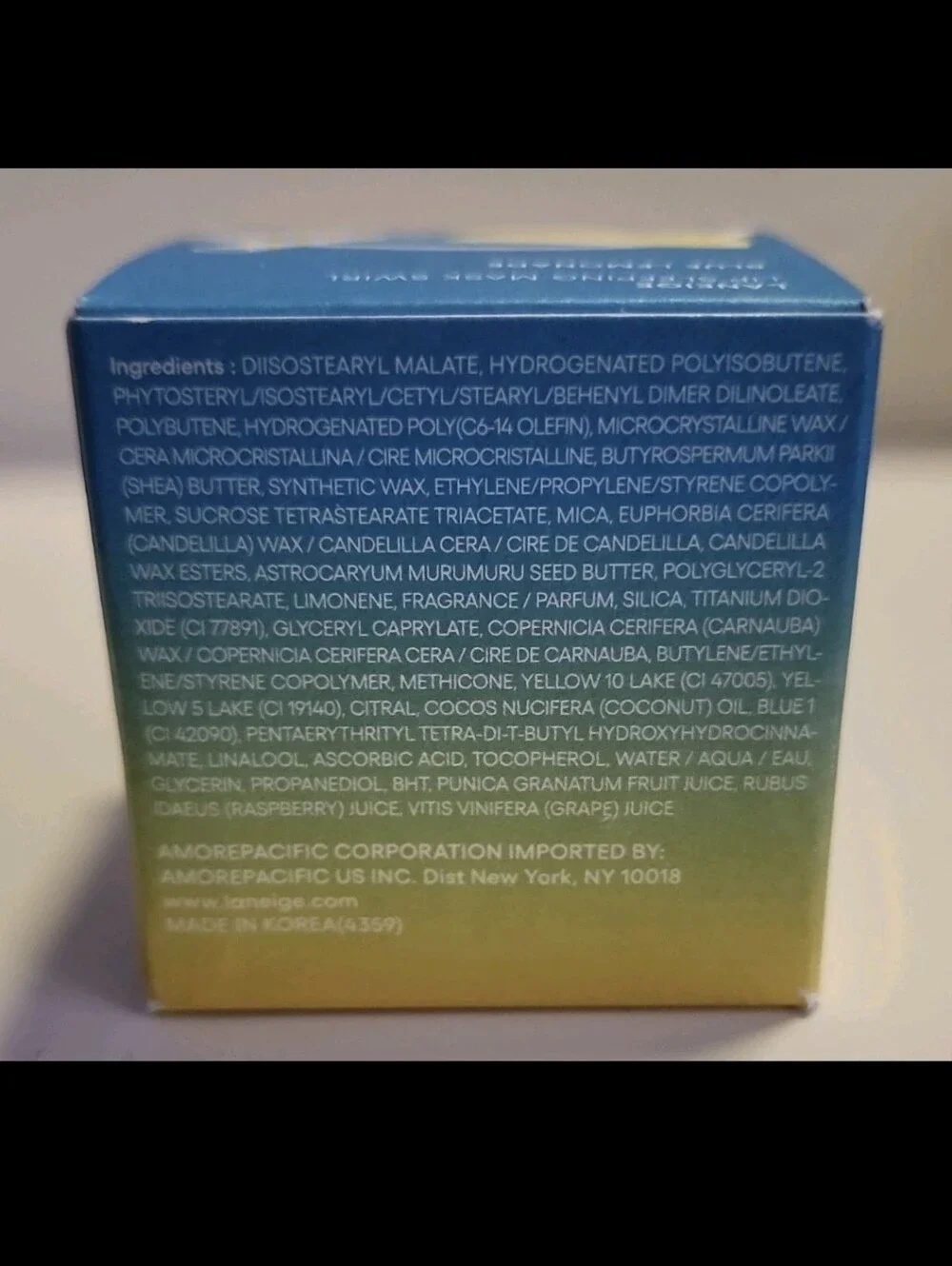LANEIGE Lip Sleeping Mask Swirl Blue Lemonade Intense Moisture 0.70 oz, NIB